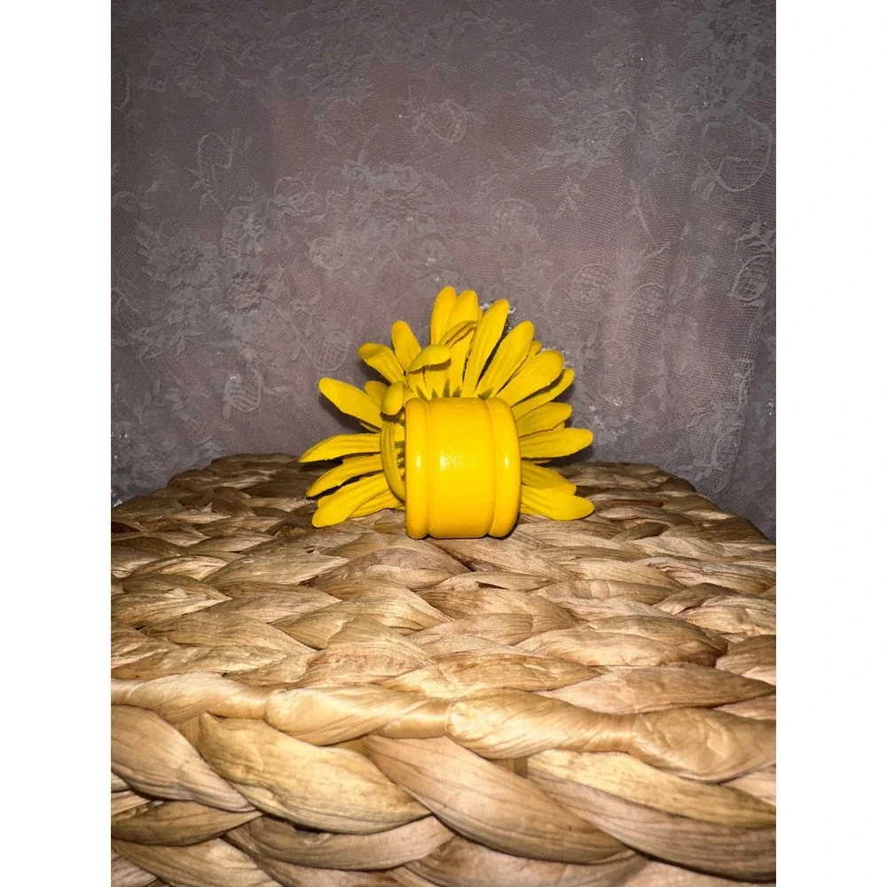 Vintage‎ Yellow Sunflower Napkin Rings Set of 3 Floral Summer Table Decor